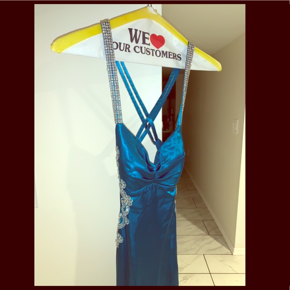 Long teal dress